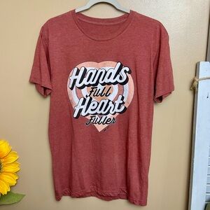 Red Graphic T-Shirt with Heart Design